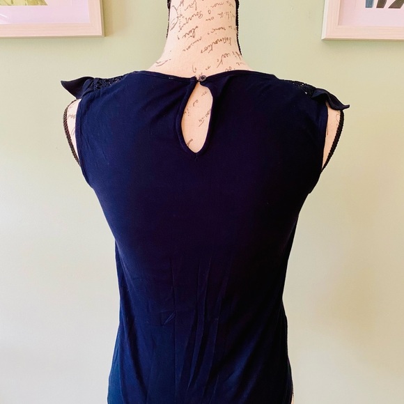 Women’s Ann Taylor LOFT Dark Blue Blouse Size XXSP - Picture 3 of 7